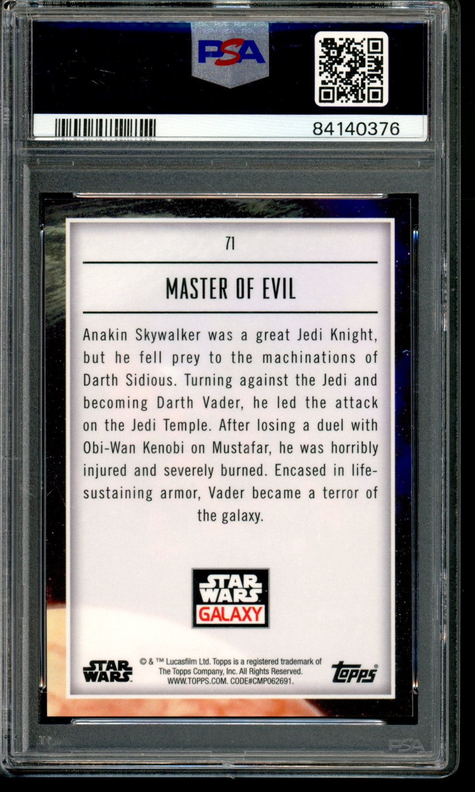 2023 Topps Chrome Star Wars Galaxy MASTER OF EVIL Atomic /150 PSA 9
