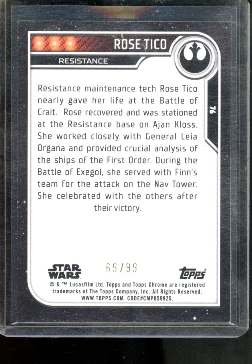 2023 TOPPS CHROME STAR WARS ROSE TICO GREEN REFRACTOR /99