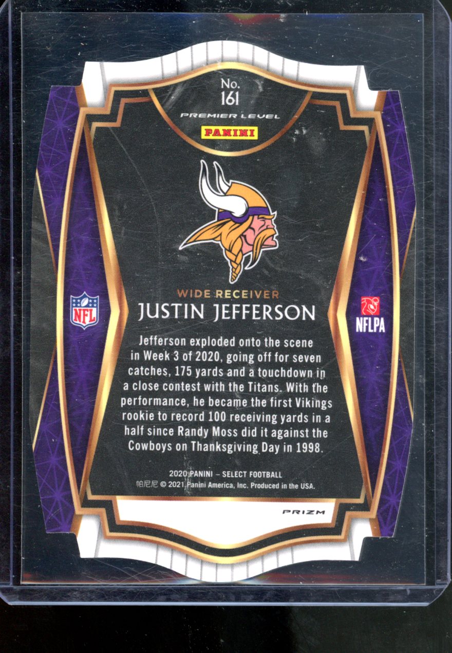 2020 PANINI SELECT JUSTIN JEFFERSON ROOKIE DIE-CUT PURPLE PRIZM PREMIER LEVEL
