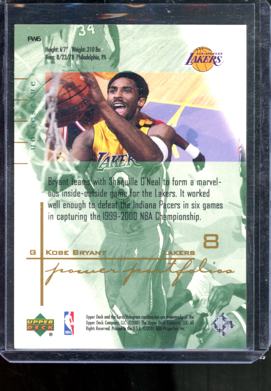 2001-02 UPPER DECK RESERVE KOBE BRYANT POWER PORTFOLIOS #PW6
