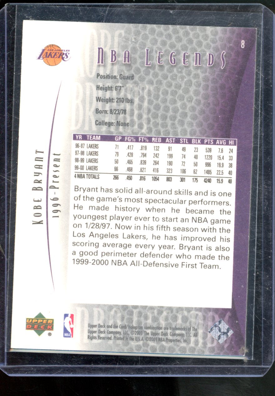 2000-01 UPPER DECK NBA LEGENDS KOBE BRYANT #8