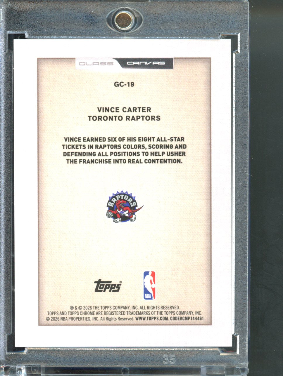 2026 Topps Chrome Update Vince Carter Glass Canvas SSP Case Hit