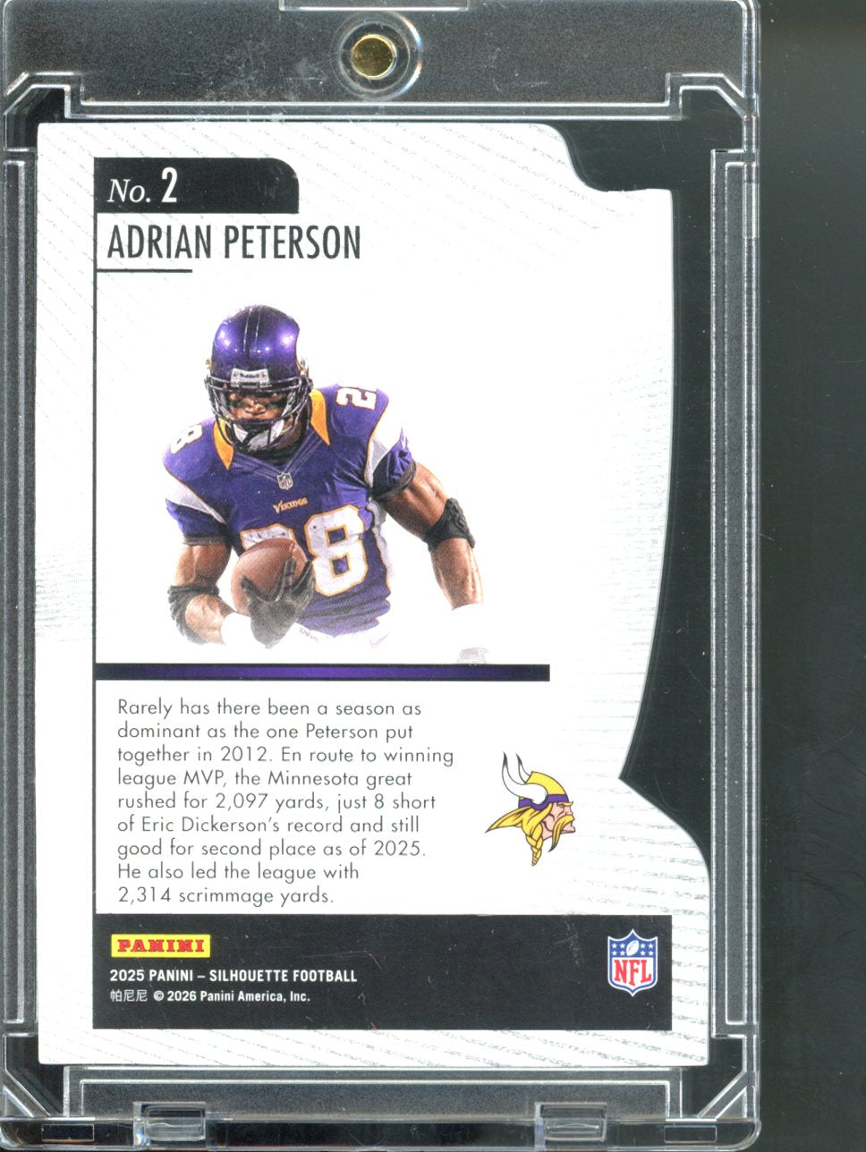 2025 Panini Silhouettes Adrian Peterson Hand Crafted Die Cut Cracked Ice /25 #2