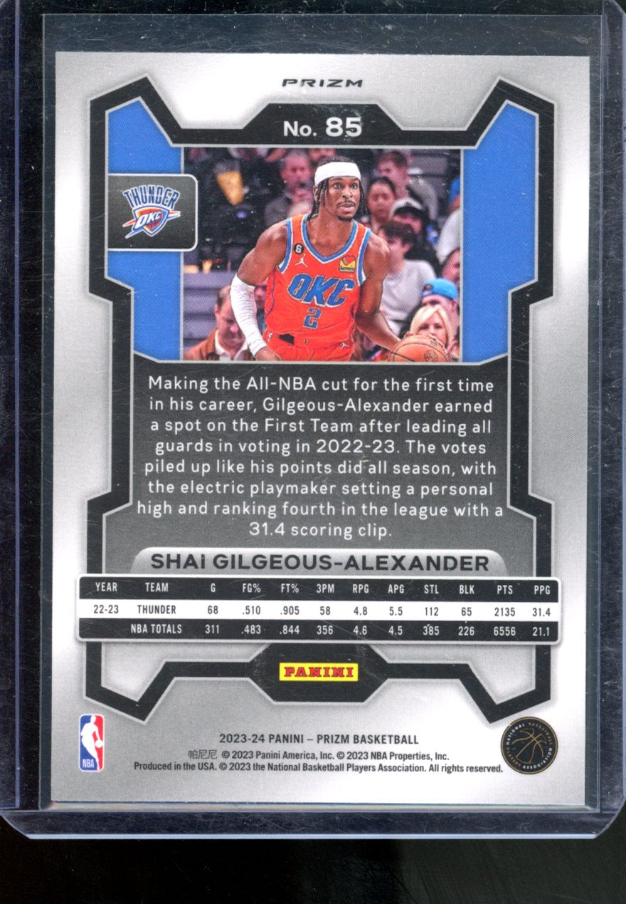 2023-24 PANINI PRIZM SHAI GILGEOUS-ALEXANDER PINK CRACKED ICE #85