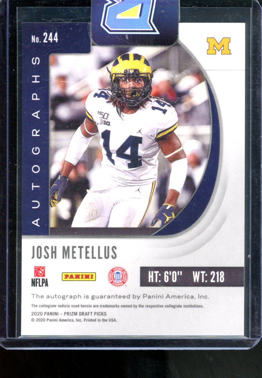 2020 PRIZM DRAFT PICKS JOSH METELLUS RC AUTO SILVER PRIZM #244