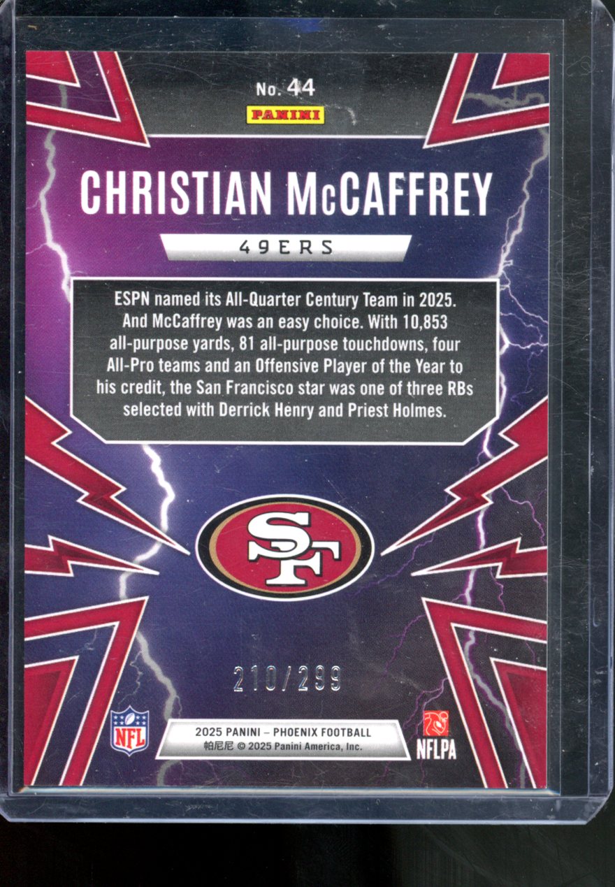 2025 PANINI PHOENIX CHRISTIAN MCCAFFREY THUNDERBIRDS SILVER WAVE /299