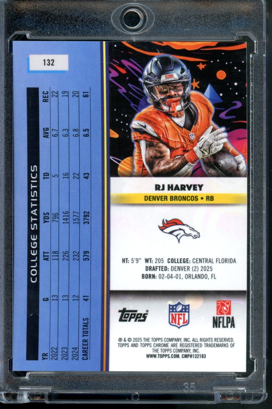 2025 TOPPS COSMIC CHROME RJ HARVEY RC GREEN SPACE DUST REFRACTOR /75