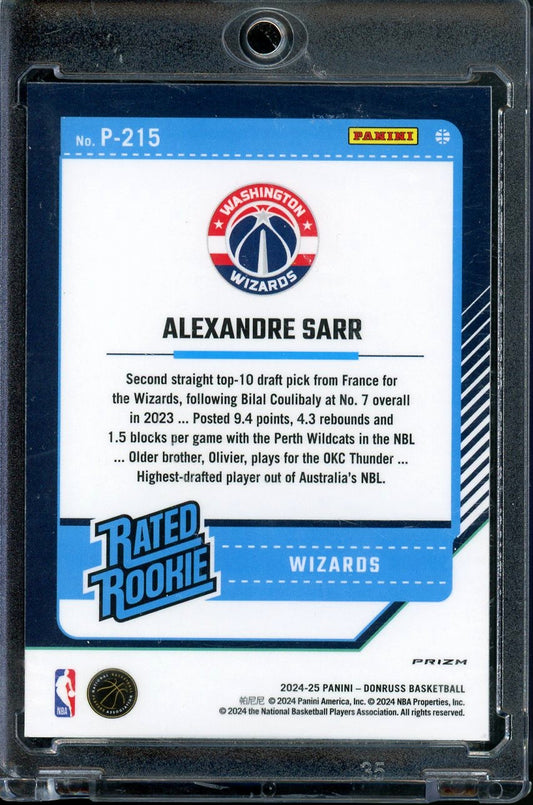 2024-25 PANINI DONRUSS OPTIC ALEXANDRE SARR RATED ROOKIE PREVIEW BLUE CRACKED ICE