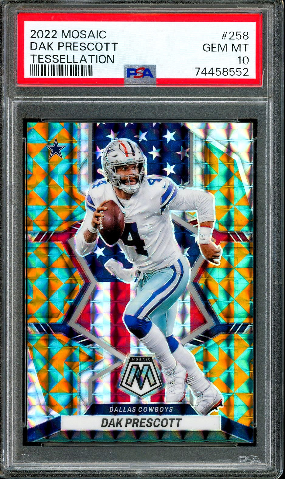 2022 Mosaic Dak Prescott Tessellation /15 SSP Case Hit Psa 10