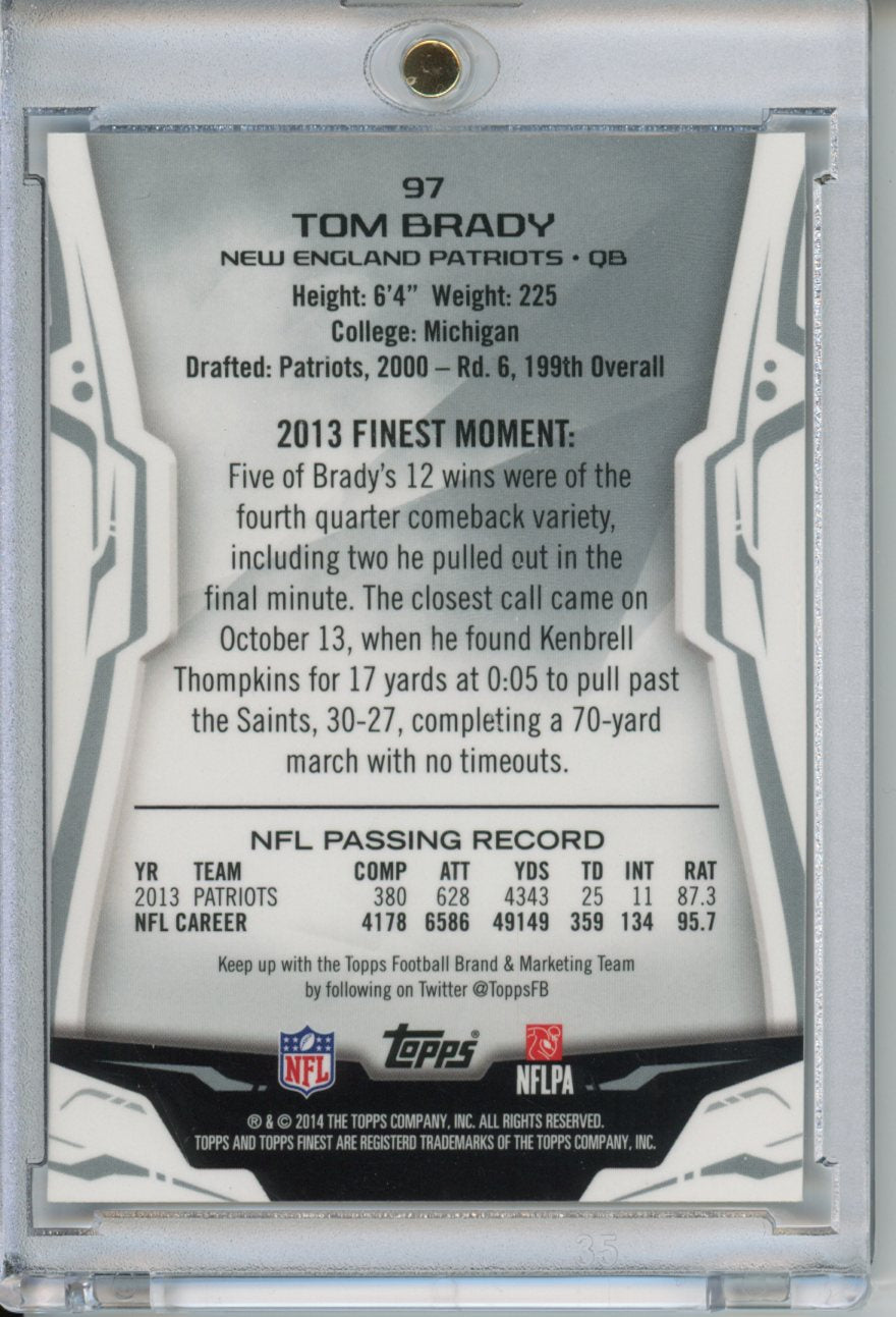 2014 Topps Finest Refractor Tom Brady #97