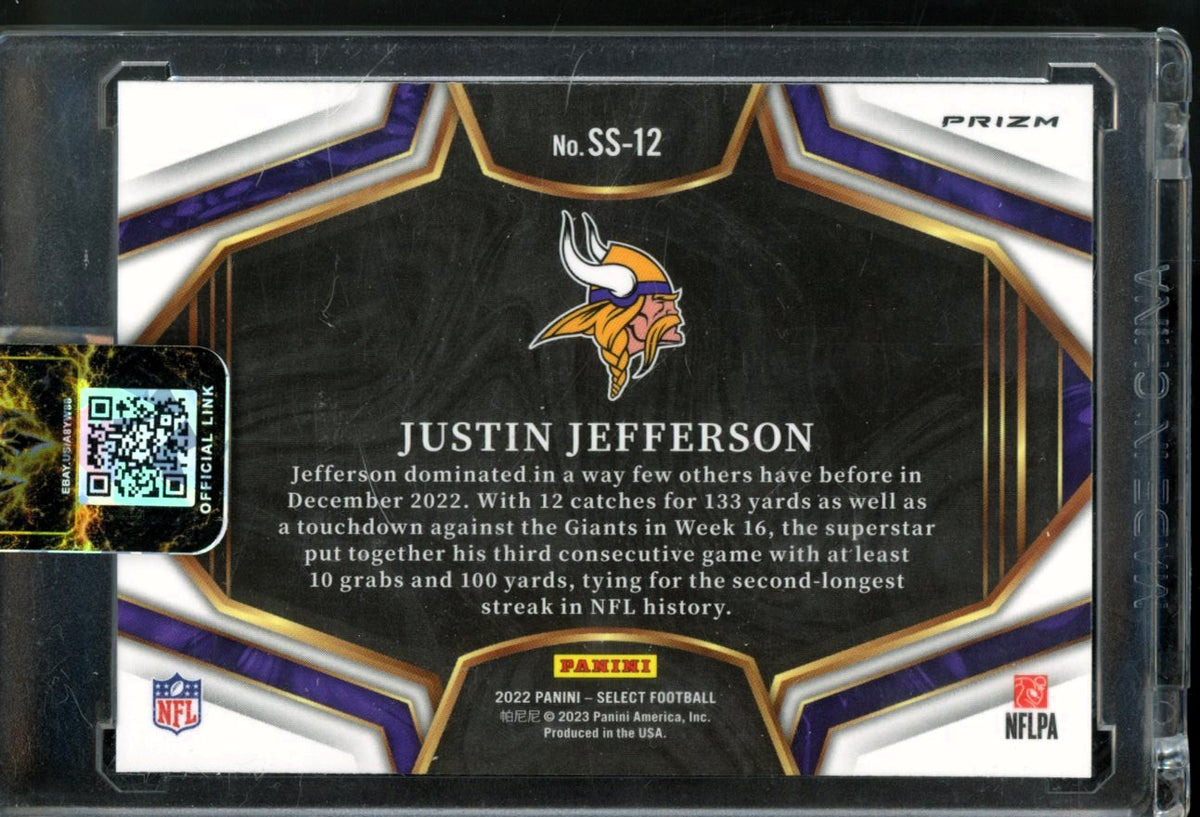 Panini 2022 Select Football Justin Jefferson Snapshots Prizm #SS-12 Vikings