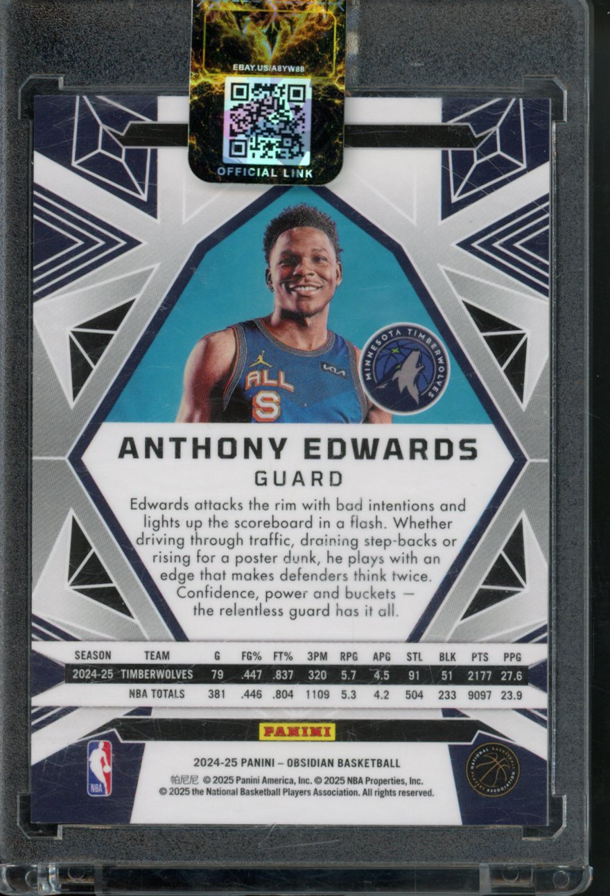 Panini 2024-25 Obsidian Anthony Edwards Red Parallel #196 Timberwolves