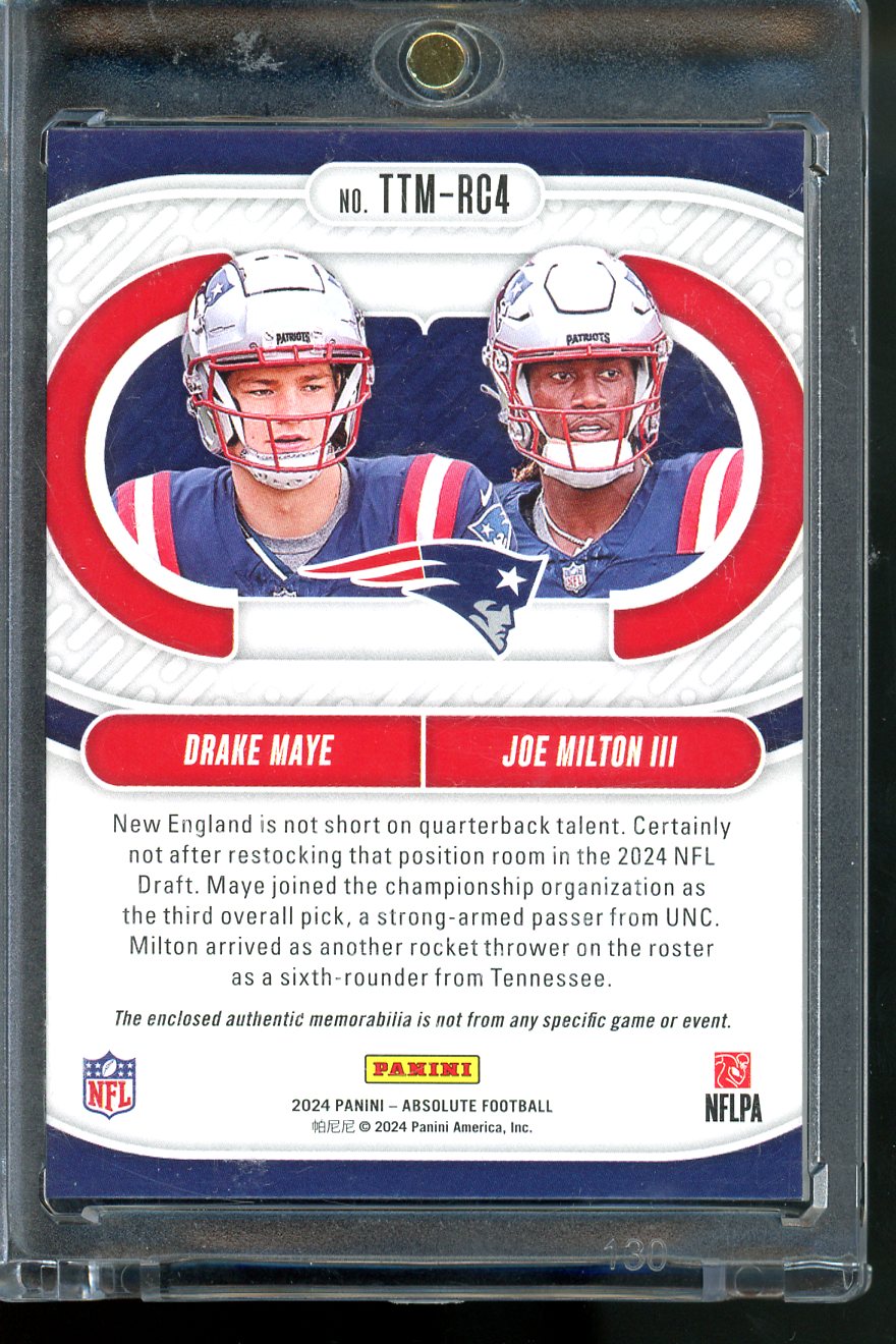 2024 PANINI ABSOLUTE DRAKE MAYE JOE MILTON III TEAM TANDEM MATERIALS /49