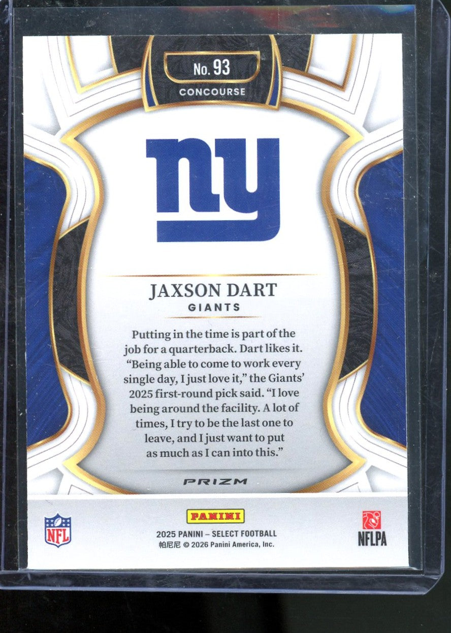 2025 PANINI SELECT JAXSON DART PINK SHOCK RC CONCOURSE LEVEL #93