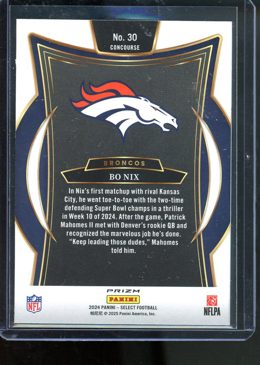 2024 PANINI SELECT BO NIX RC CONCOURSE LEVEL RED AND YELLOW SHOCK #30