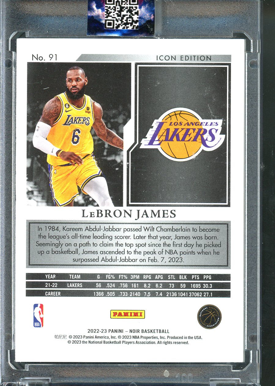 2022-23 PANINI NOIR ICON EDITION LEBRON JAMES /99