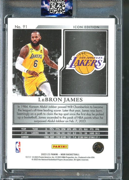 2022-23 PANINI NOIR ICON EDITION LEBRON JAMES /99
