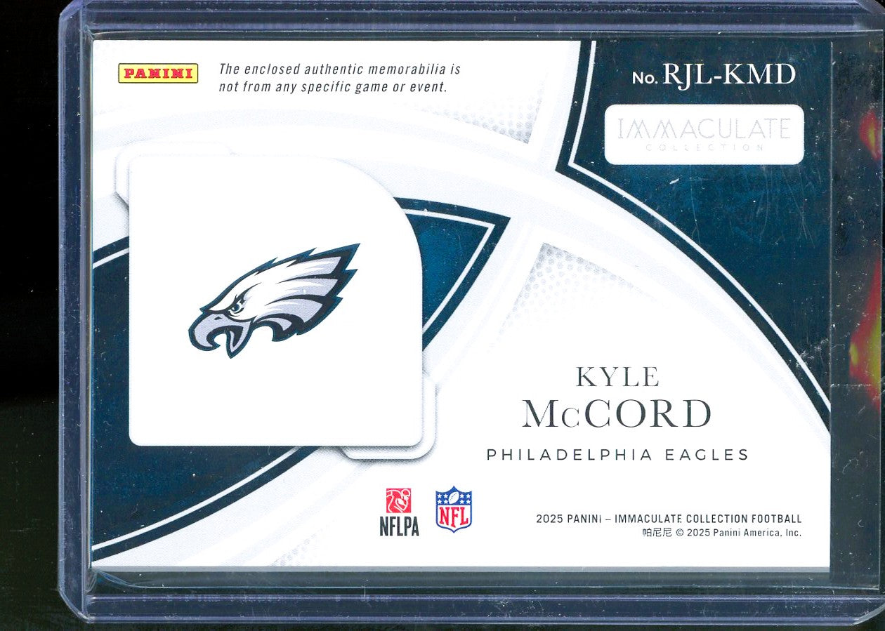 2025 Panini Immaculate Collection Kyle McCord Rookie Numbers Patch RC #/10