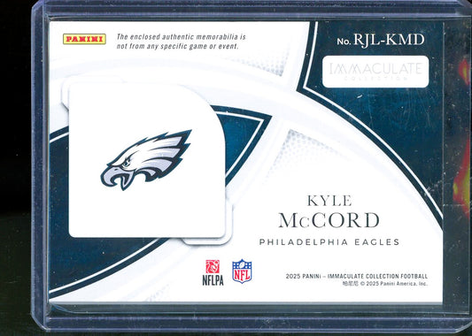 2025 Panini Immaculate Collection Kyle McCord Rookie Numbers Patch RC #/10