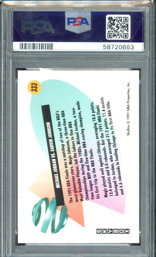 1991 SKYBOX MICHAEL VS MAGIC PSA 9