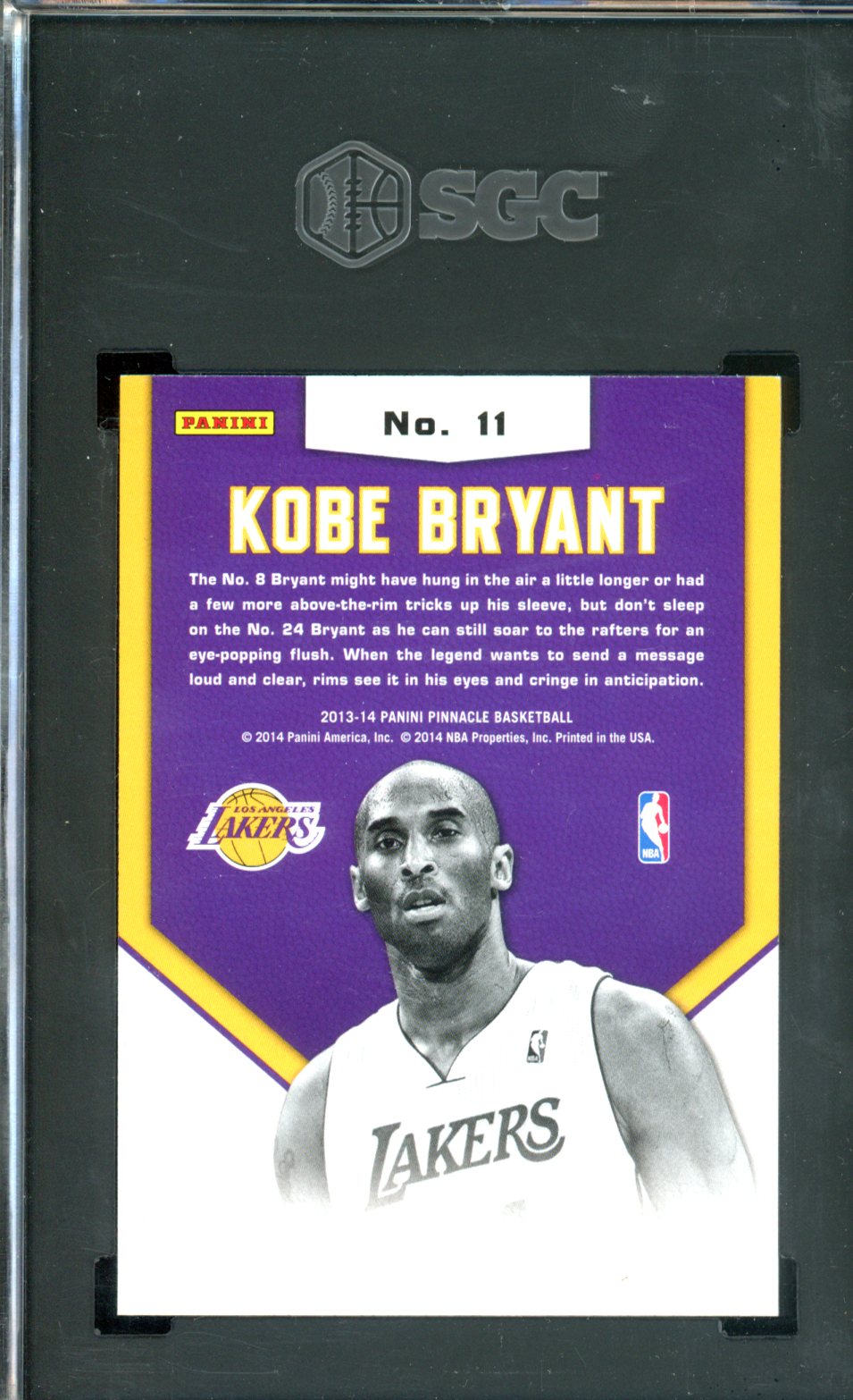 2013-14 PANINI PINNACLE KOBE BRYANT JAMFEST SGC 9 MINT