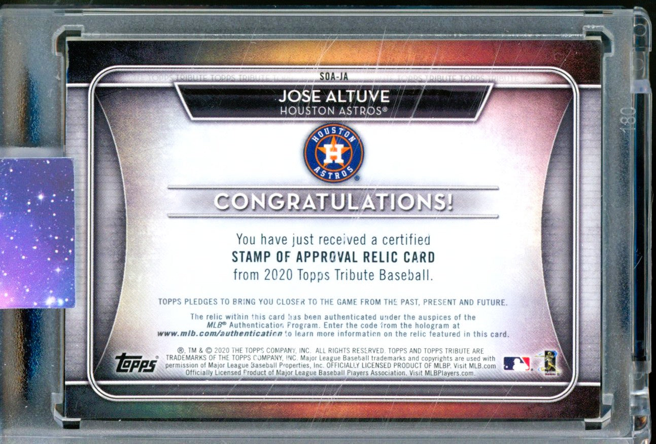 2020 TOPPS TRIBUTE JOSE ALTUVE STAMP OF APPROVAL RELIC GAME USED /150