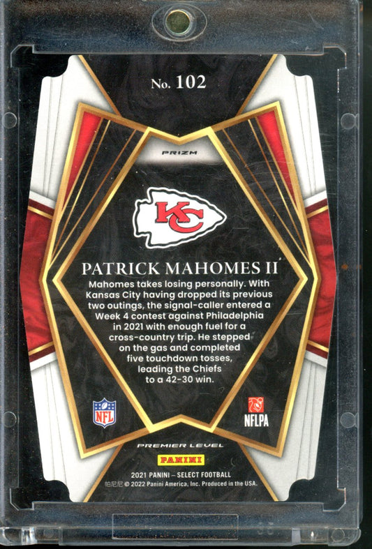 2021 PANINI SELECT PATRICK MAHOMES II BLACK/GOLD PRIZM DIE-CUT PREMIER LEVEL #102