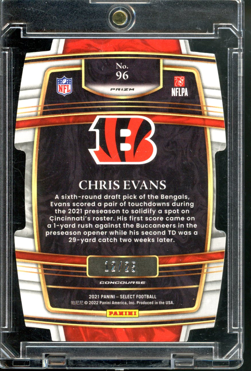 2021 PANINI SELECT CHRIS EVANS ROOKIE TIE-DYE DIE CUT /25