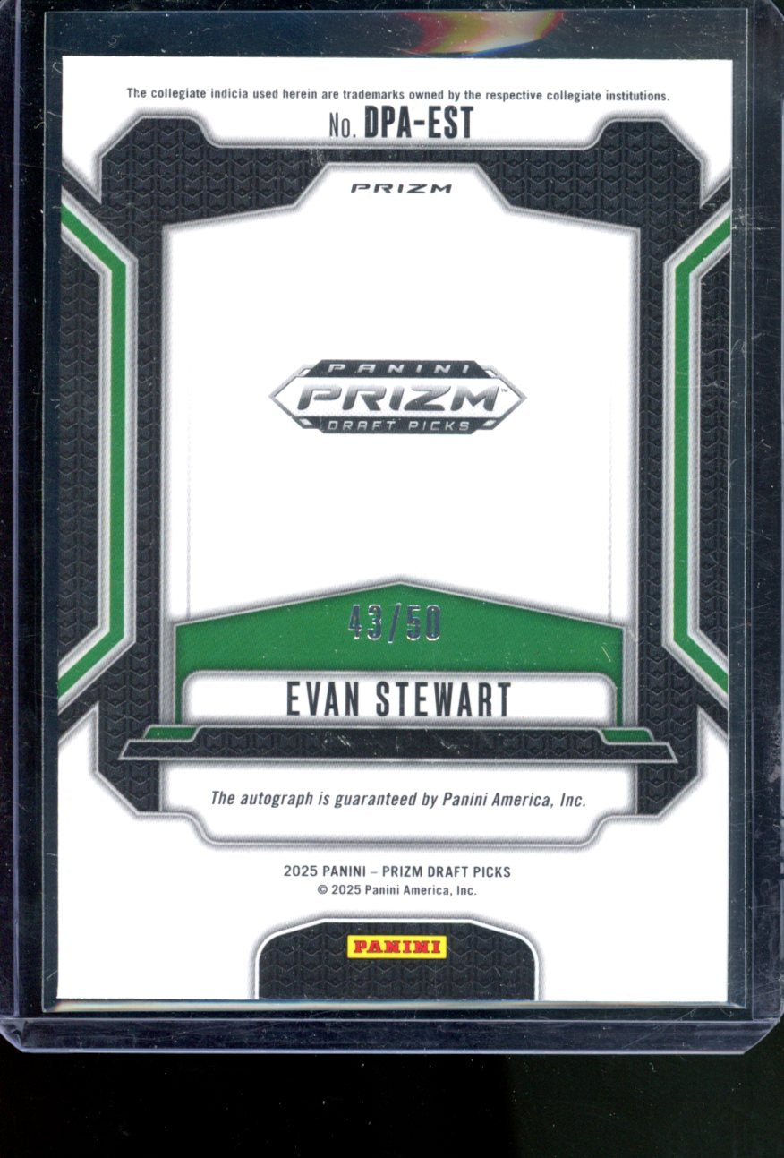 2025 PANINI PRIZM DRAFT EVAN STEWART RATED PROSPECT PURPLE ICE /50 AUTO
