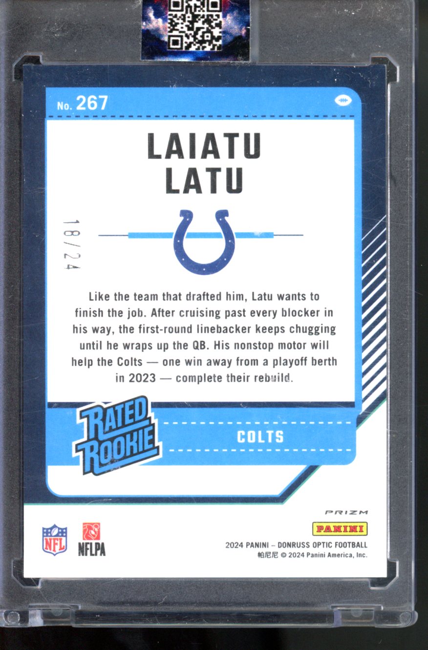 2024 PANINI DONRUSS OPTIC LAIATU LATU RATED ROOKIE DRAGON SCALE /24