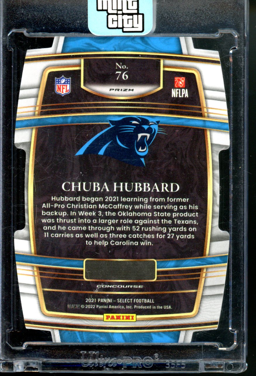 2021 PANINI SELECT CHUBA HUBBARD ROOKIE DIE-CUT ZEBRA CASE HIT
