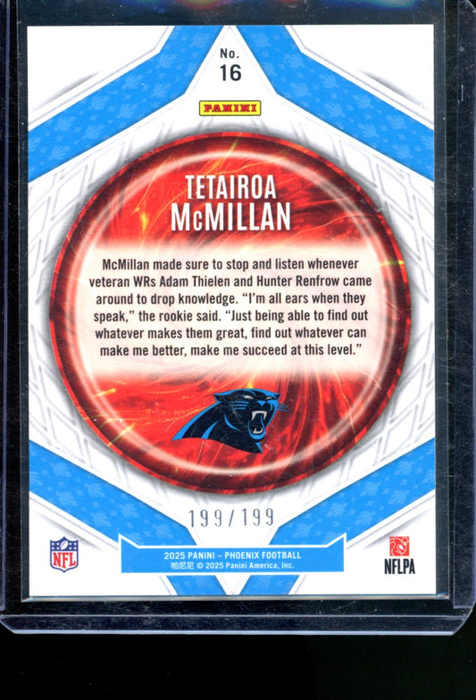2025 PANINI PHOENIX TETAIROA MCMILLAN PARAGON ROOKIE BLUE /199 BOOKEND