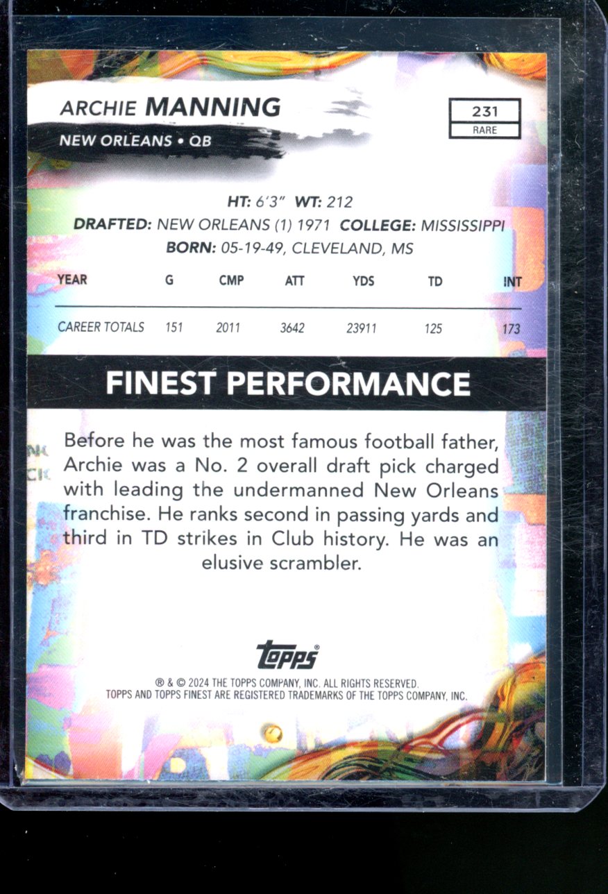 2024 TOPPS COMPOSITE TOPPS FINEST ARCHIE MANNING REFRACTOR /150