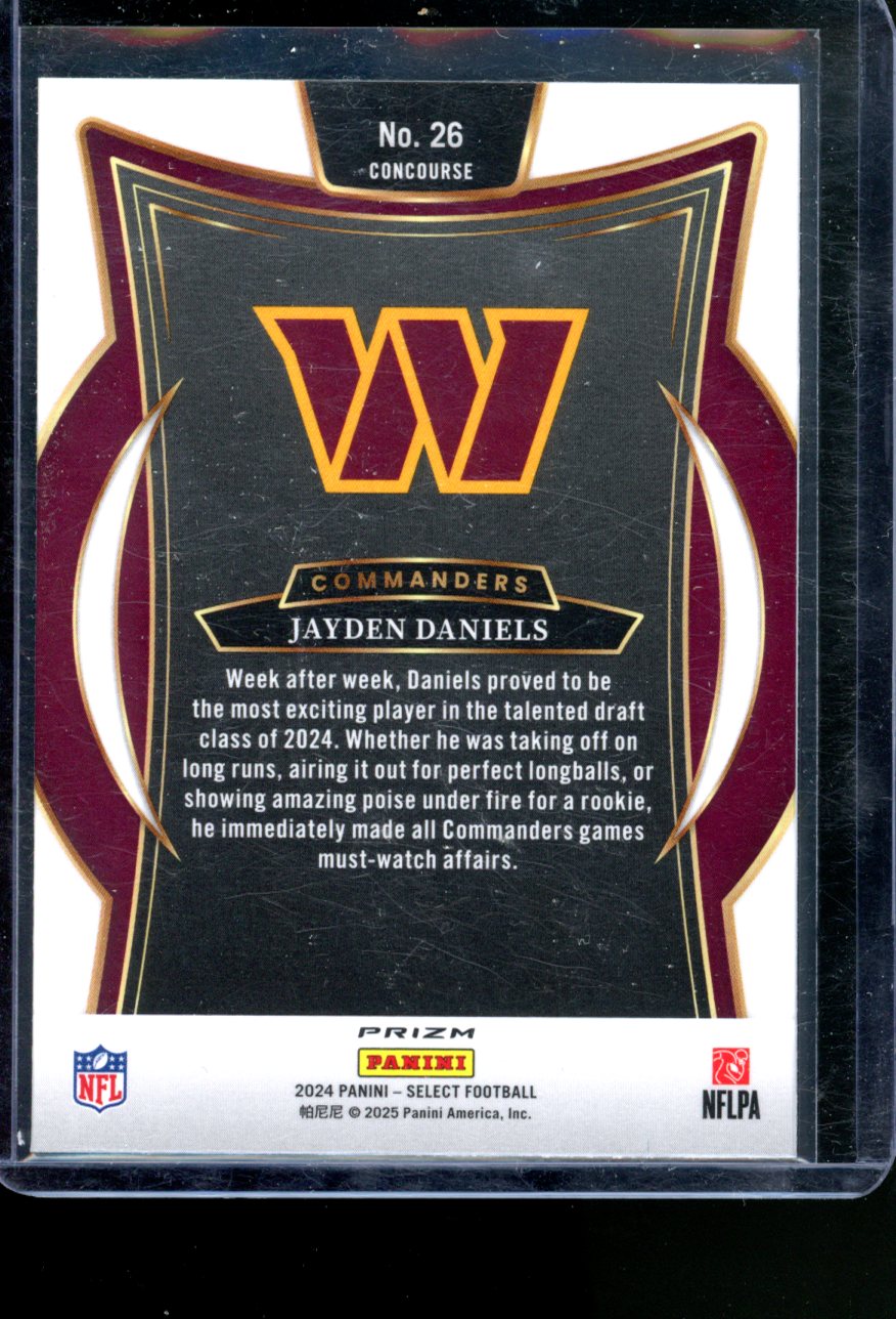 2024 PANINI SELECT JAYDEN DANIELS BLACK & RED SHOCK ROOKIE CONCOURSE