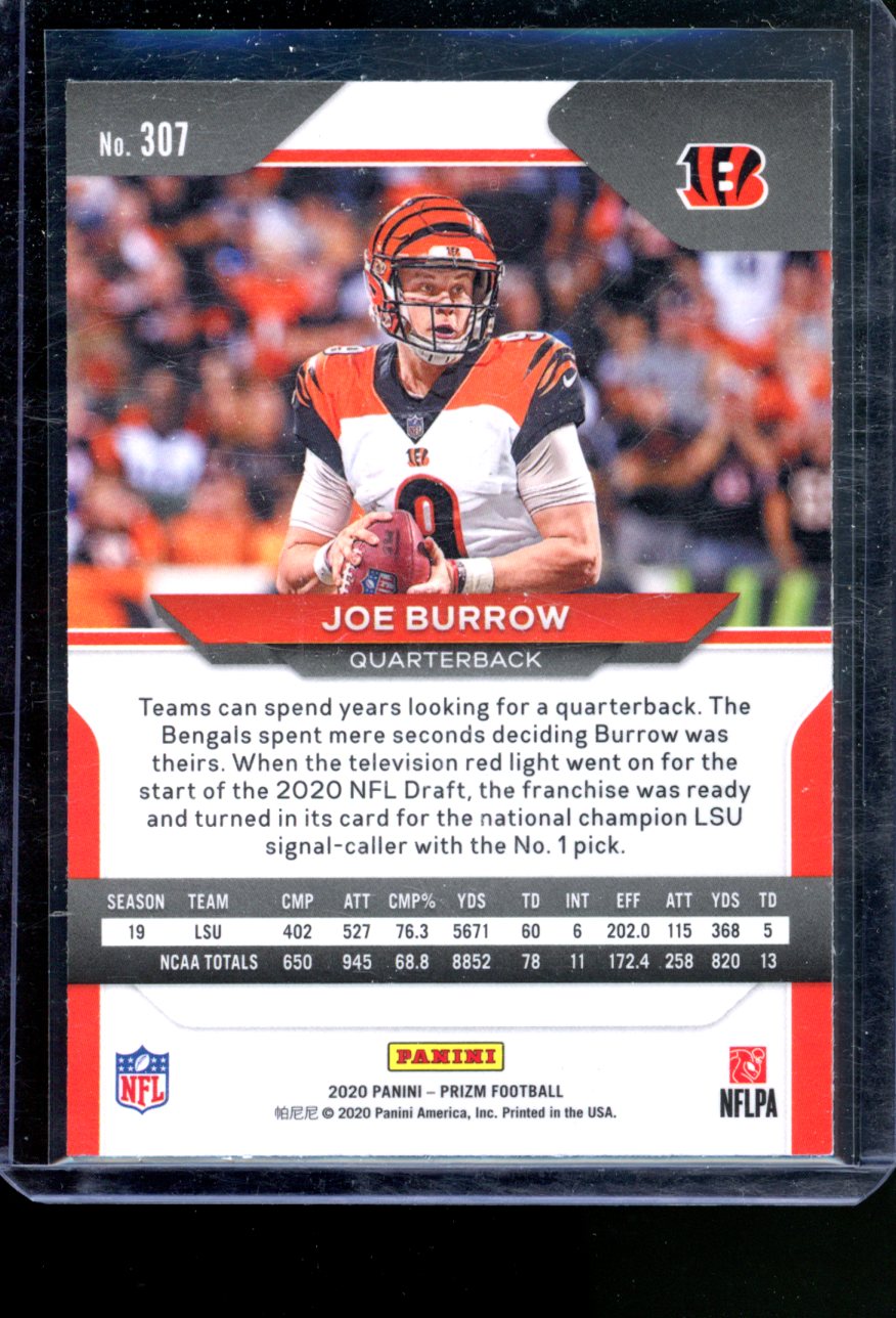 2020 PANINI PRIZM JOE BURROW ROOKIE BASE #307