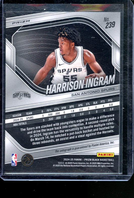 2024-25 PANINI PRIZM BLACK HARRISON INGRAM SILVER ROOKIE AUTO