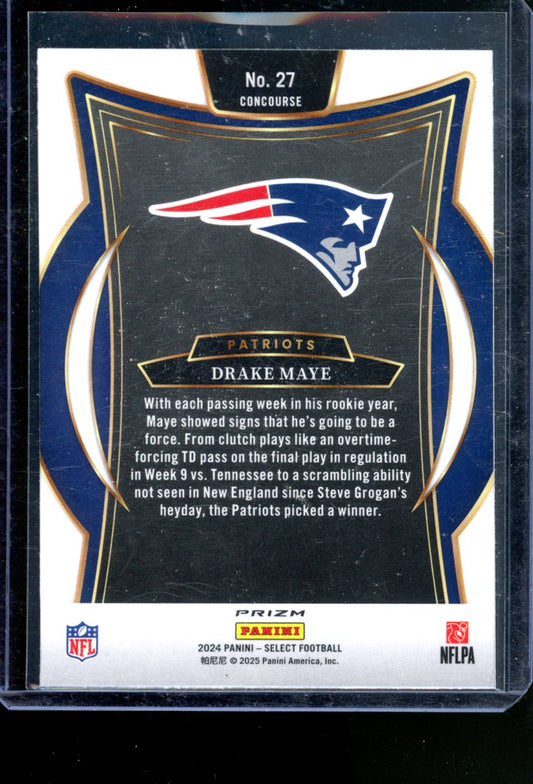 2024 PANINI SELECT FOOTBALL DRAKE MAYE RC BLACK RED SHOCK CONCOURSE LEVEL