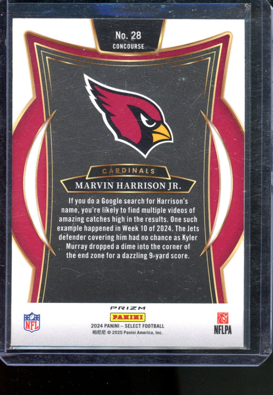 2024 PANINI SELECT MARVIN HARRISON JR BLACK GOLD PRIZM SHOCK RC CONCOURSE