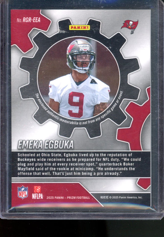 2025 PANINI PRIZM ROOKIE GEAR EMEKA EGBUKA SILVER ROOKIE PATCH #RGR-EEA