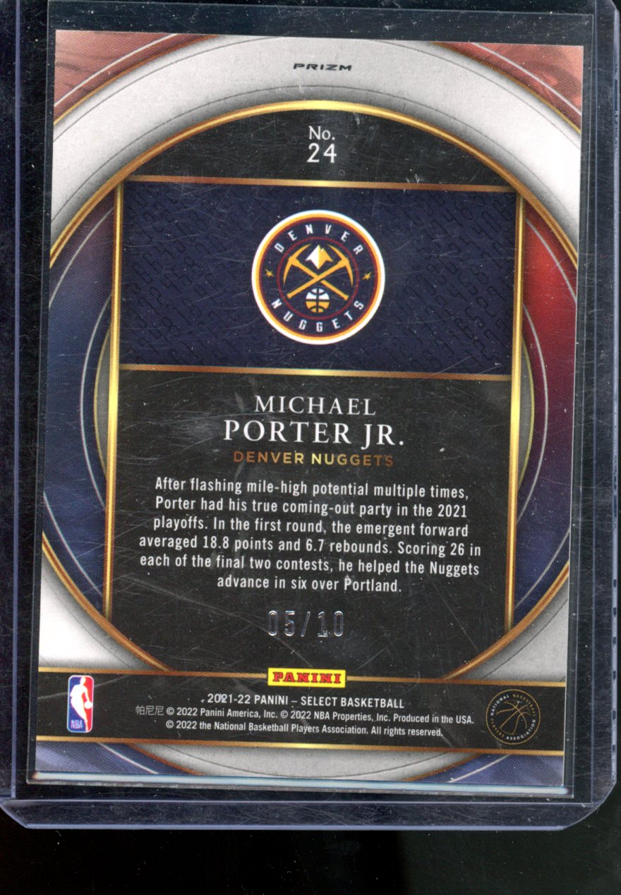 2021-22 PANINI SELECT NUMBERS MICHAEL PORTER JR GOLD /10