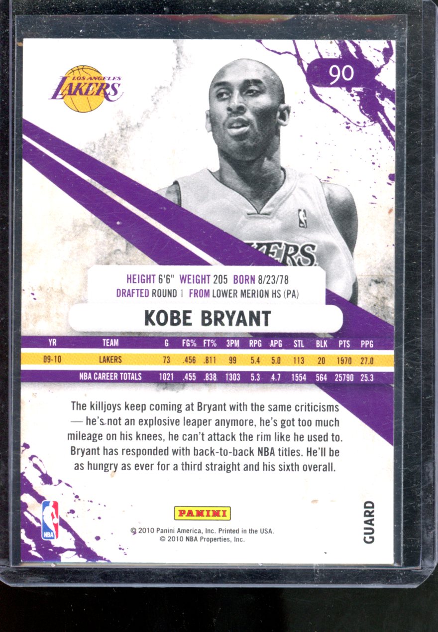 2009-10 PANINI ROOKIES AND STARS KOBE BRYANT #90 MAMBA LAKERS