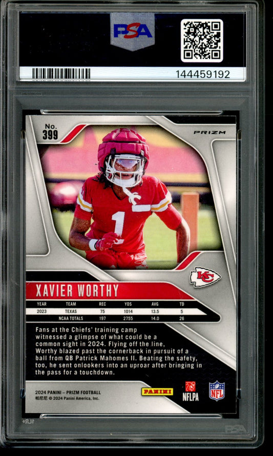 2024 Panini Prizm #399 Xavier Worthy Red Sparkle PSA 10