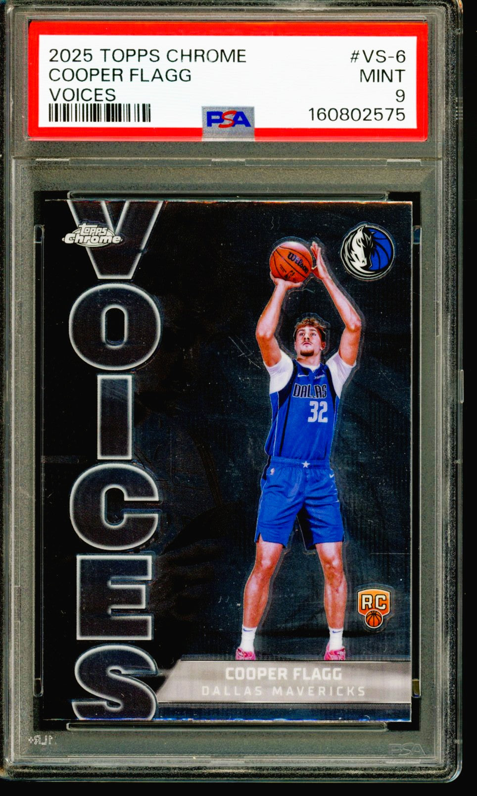 2025 TOPPS CHROME VOICES #VS-6 COOPER FLAGG ROOKIE RC PSA 9 MINT