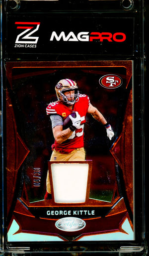George Kittle 2024 Panini Certified Patch /30 SF 49ers Mirror Orange w/zion mag pro case