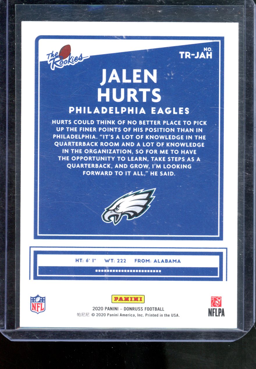2020 PANINI DONRUSS JALEN HURTS THE ROOKIES HOLO #TR-JAH