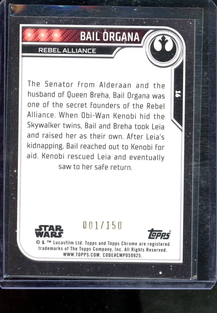 2003 TOPPS CHROME STAR WARS BAIL ORGANA BLUR REFRACTOR /150