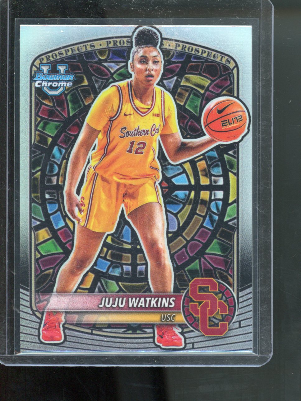 2025-26 Bowman Chrome Juju Watkins Etched In Stained Glass SSP #CPE-4 Case Hit