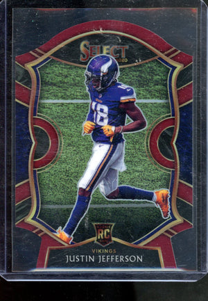2020 PANINI SELECT JUSTIN JEFFERESON ROOKIE DIE-CUT MAROON PRIZM CONCOURSE