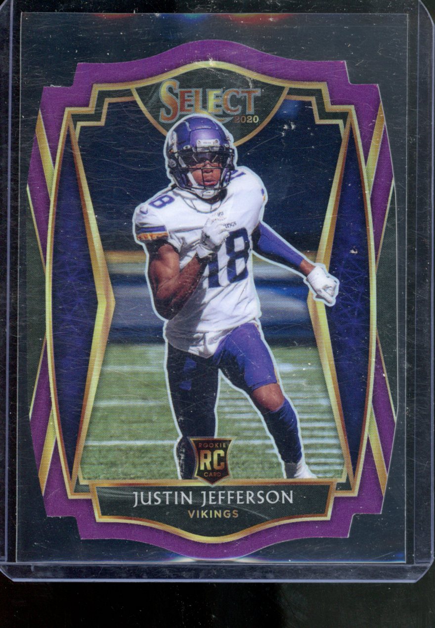 2020 PANINI SELECT JUSTIN JEFFERSON ROOKIE DIE-CUT PURPLE PRIZM PREMIER LEVEL