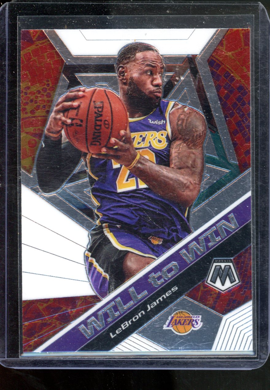 LEBRON JAMES 2019-20 Panini Mosaic Basketball Will to Win Insert Card #7